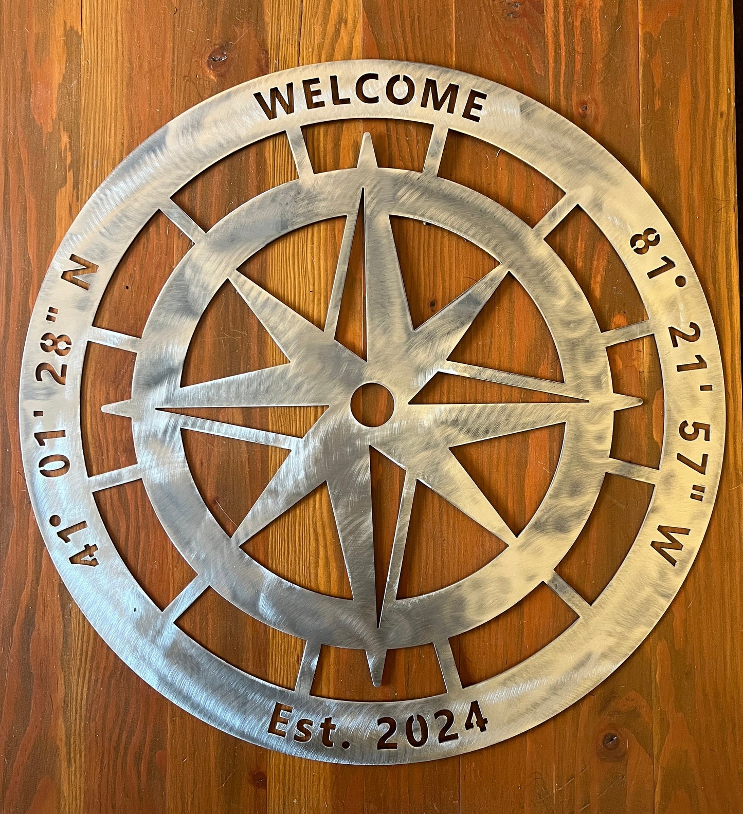 Personalized Compass Metal Sign, Customizable Metal Sign, House Sign, Address Sign, Compass Sign, Metal Art, Personalized Compass Sign