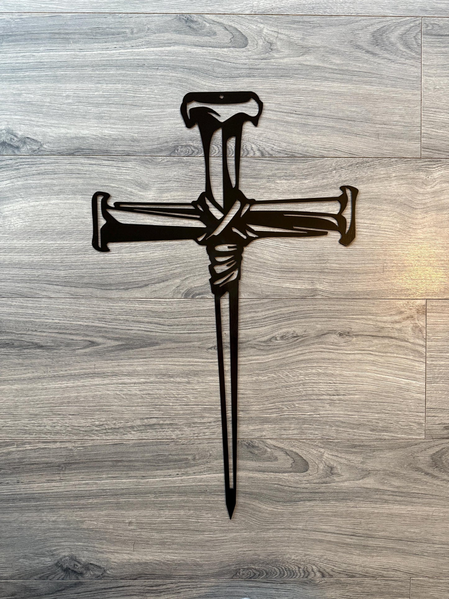 Metal Cross, Cross Sign, Religious Sign, Cross made of Nails, Jesus, Religious, Religion, Custom Sign