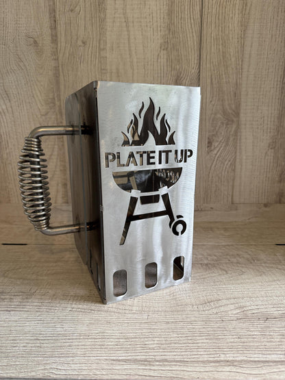 Charcoal Chimney (Square), Custom Charcoal Chimney, Grill, Charcoal, Outdoors, Camping, Portable Charcoal Chimney