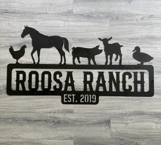 Family Farm Sign, Farm Sign, Ranch Sign, Customized Farm Sign, Personalized Farm Sign, Animal Sign, Customized Ranch Sign, Personalized
