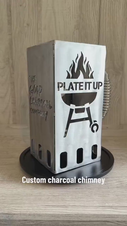 Charcoal Chimney (Square), Custom Charcoal Chimney, Grill, Charcoal, Outdoors, Camping, Portable Charcoal Chimney